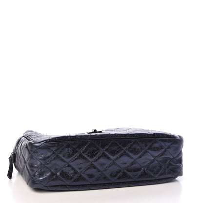 Chanel Metallic Aged Calfskin Quilted Medium Reissue Camera Case Bag Blue 4 of 9
