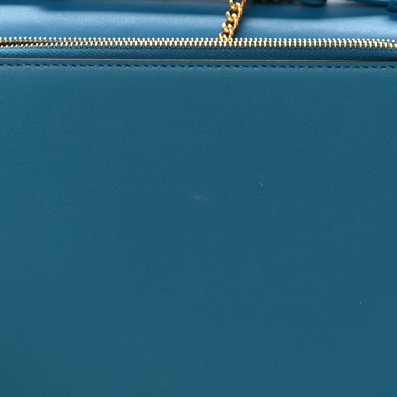 Celine Smooth Lambskin Frame Evening Chain Clutch Turchese Liquorice 10 of 11