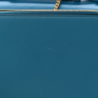 Celine Smooth Lambskin Frame Evening Chain Clutch Turchese Liquorice 10 of 11