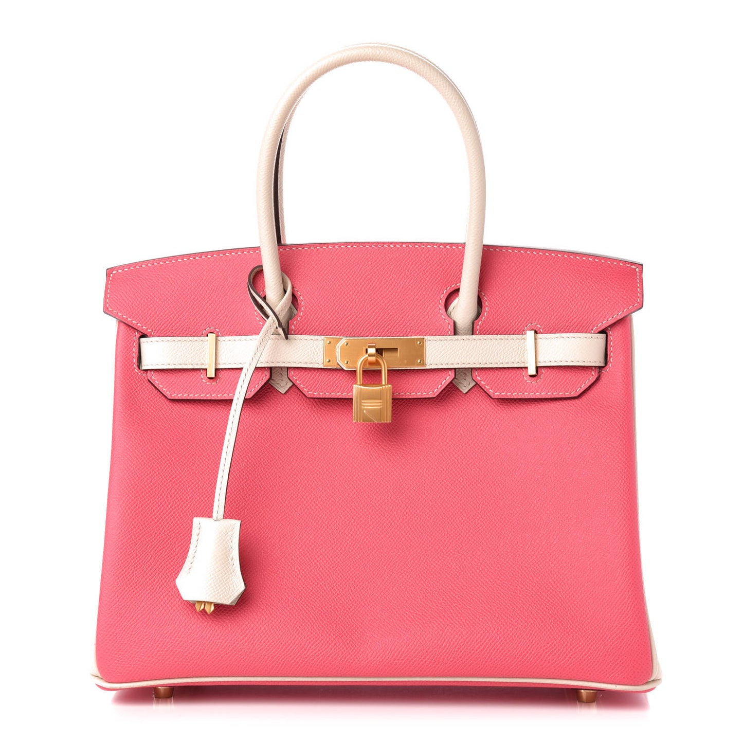 Epsom Horseshoe Birkin 30 Rose Azalee Craie