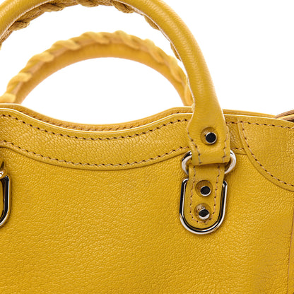 Balenciaga Chevre Silver Metallic Edge Hardware Nano City Jaune Epi 10 of 11