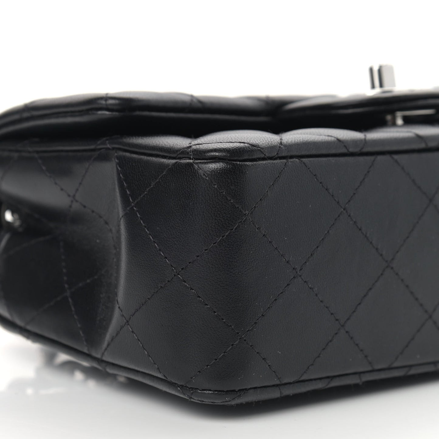 Lambskin Quilted Mini Rectangular Flap Black