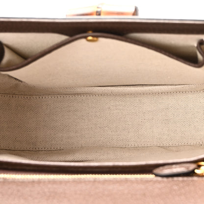 Gucci GG Supreme Monogram Studded Calfskin 100 Centennial Geometric Medium Bamboo 1947 Top Handle Bag Beige Ebony Multicolor 5 of 9