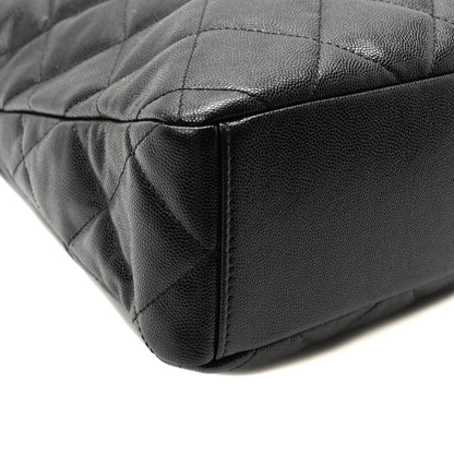 Chanel Caviar Quilted Fold Over Hobo Black 9 of 10