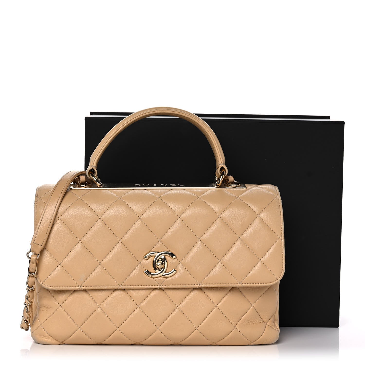 Chanel Lambskin Quilted Medium Trendy CC Flap Dual Handle Bag Beige 12 of 12