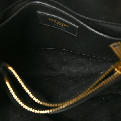 Saint Laurent Calfskin Y Quilted Monogram Small Loulou Chain Satchel Black 5 of 8