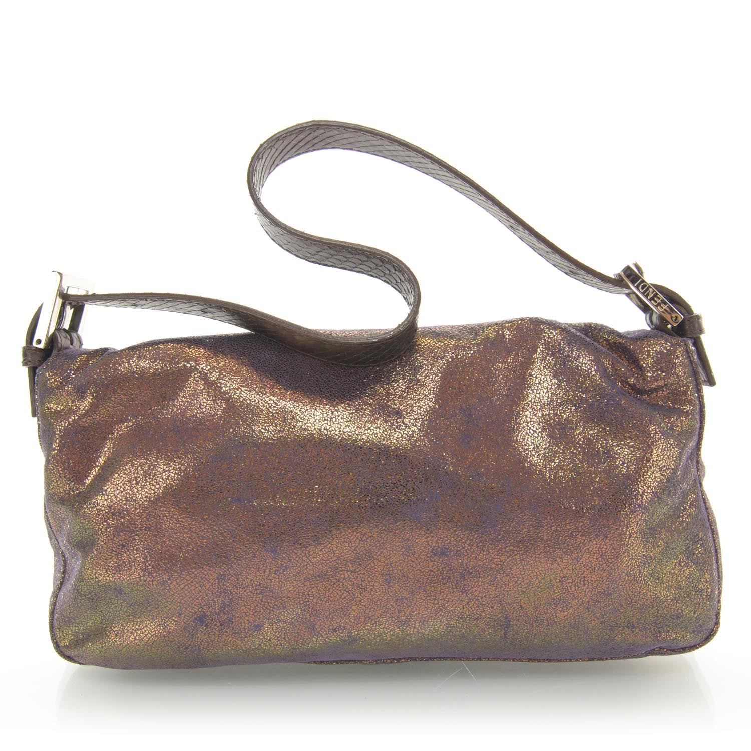 Fendi Python Trim Baguette Bronze 3 of 8