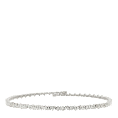 Suzanne Kalan 18K White Gold Diamond Classic Half Baguette Choker Necklace 1 of 5