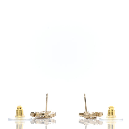 Chanel Crystal Timeless CC Earrings Light Gold 3 of 5