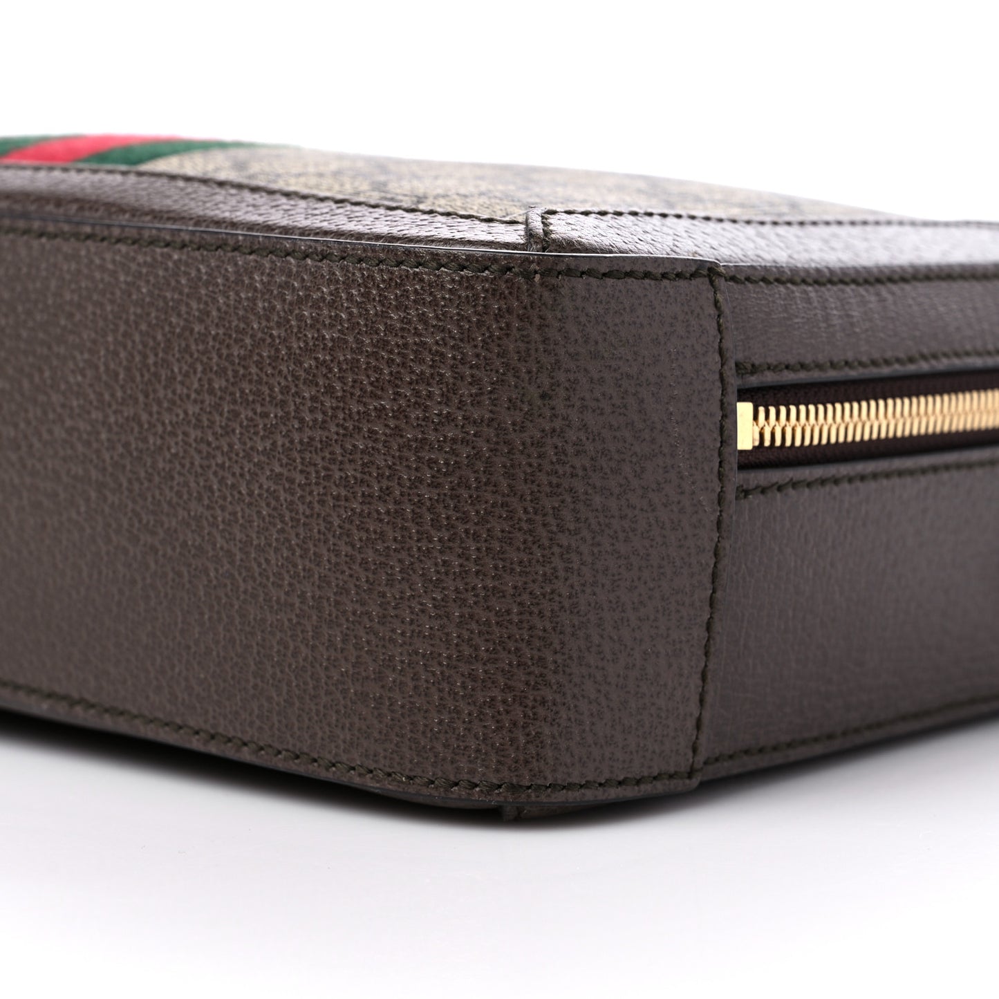 GG Supreme Monogram Web Small Ophidia Top Handle Shoulder Bag Brown