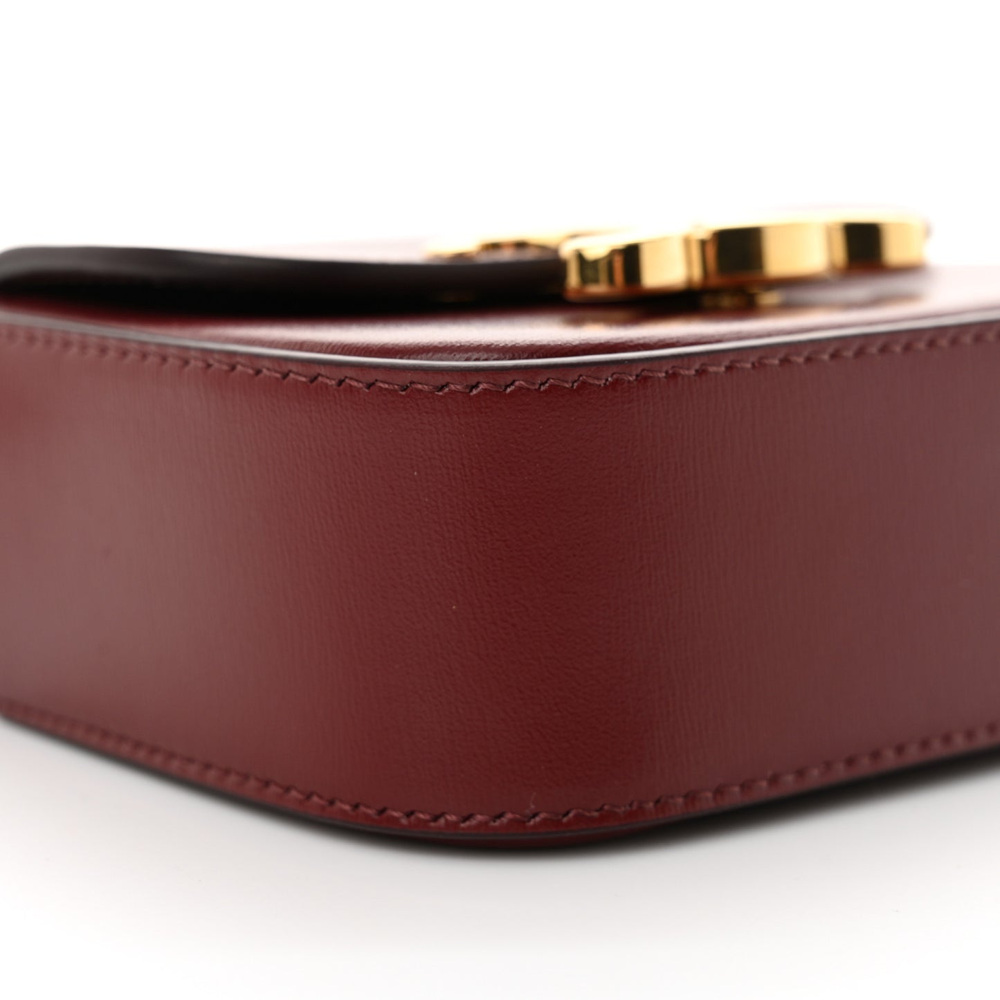 Shiny Calfskin Mini Chain Claude Burgundy
