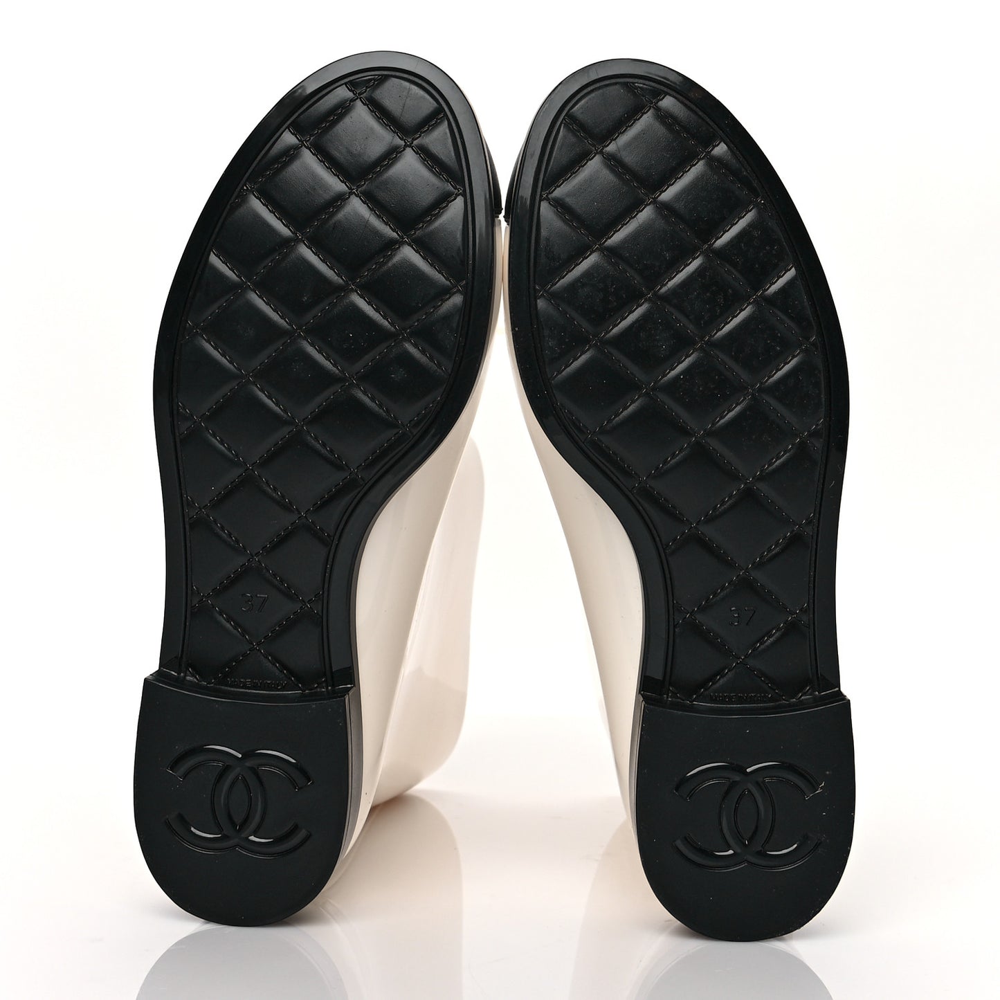 Rubber Rain Boots 37 Ivory Black