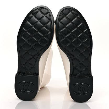 Chanel Rubber Rain Boots 37 Ivory Black 5 of 8