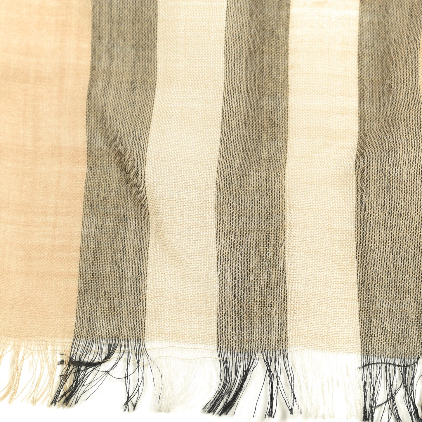 Linen Giant Check Lightweight Scarf Camel