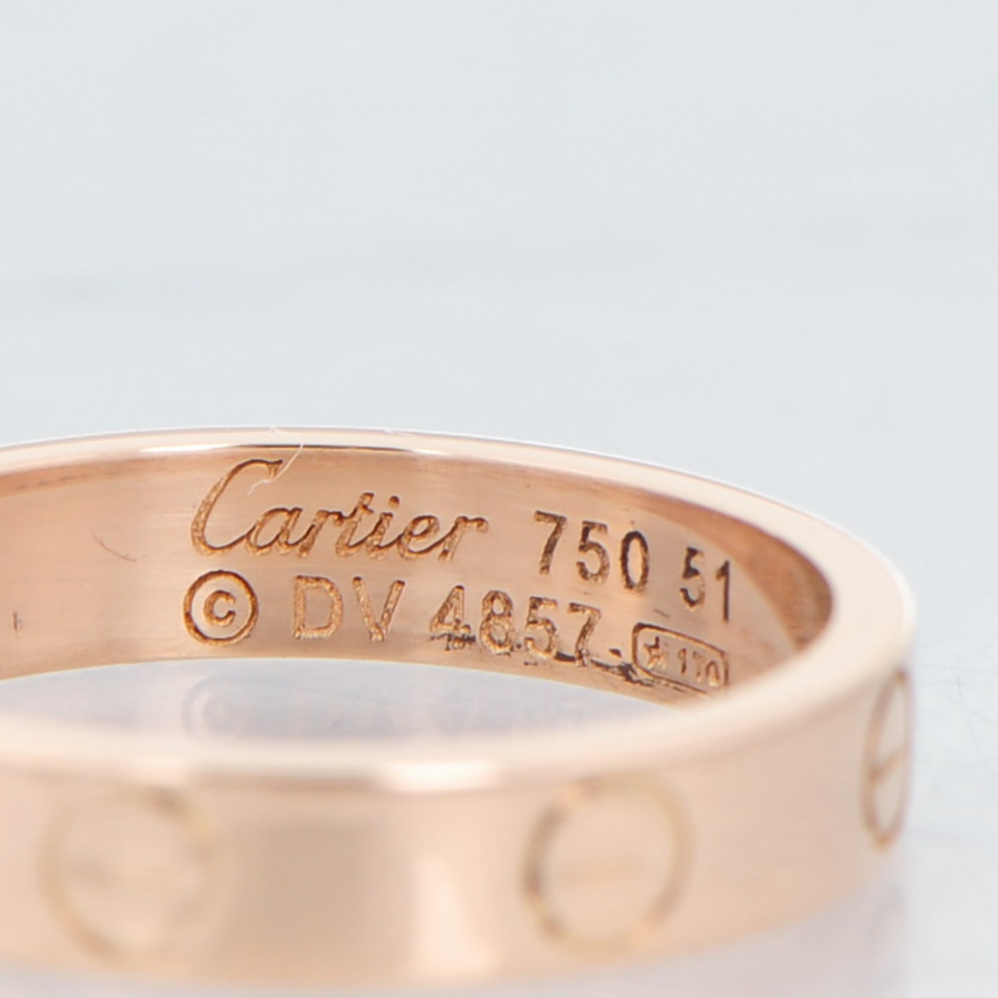 18K Pink Gold 4mm LOVE Wedding Band Ring 51 5.75