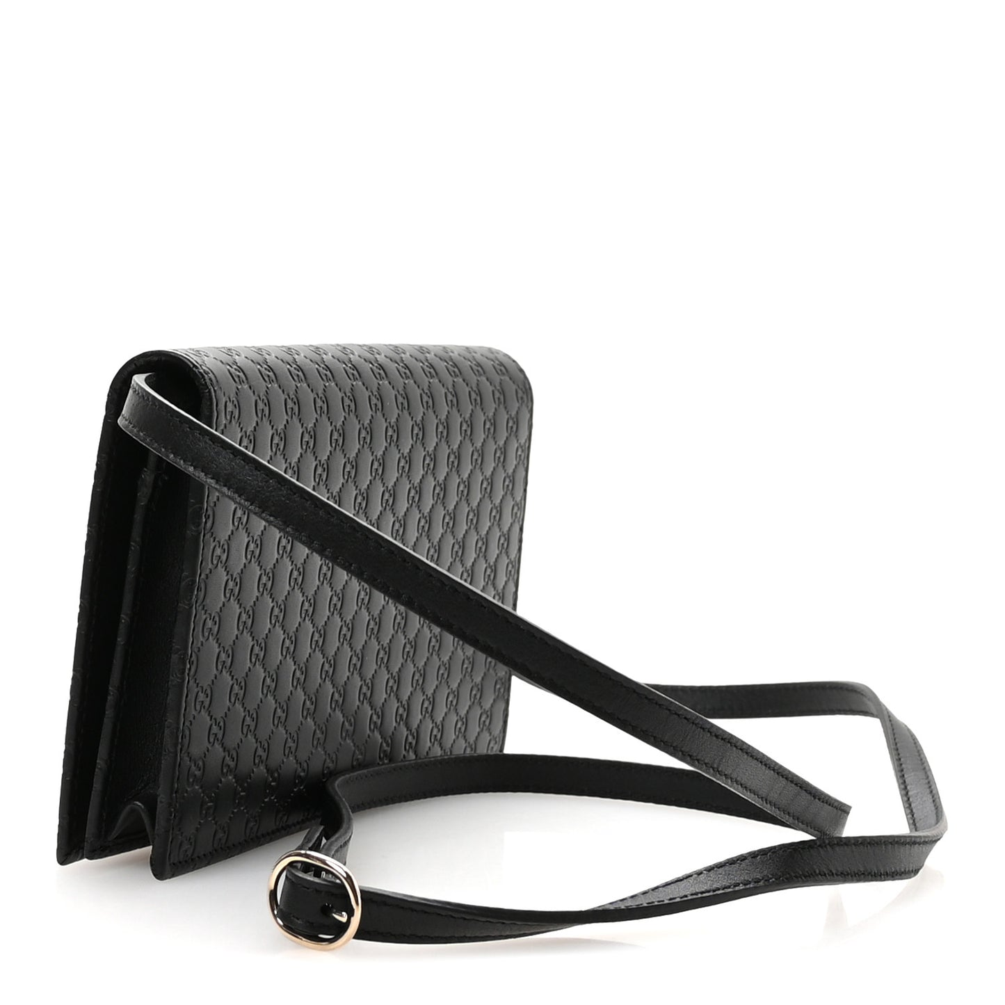 Microguccissima Crossbody Wallet Black