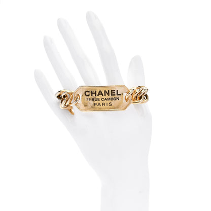 Chanel Metal 31 Rue Cambon Paris ID Chain Bracelet Gold 2 of 4