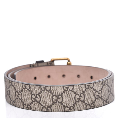 Gucci GG Supreme Monogram Selleria Calfskin Tiger 35mm Belt 95 38 Beige Ebony Multicolor Cocoa 3 of 7