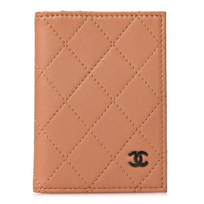 Chanel Grained Calfskin Quilted Card Holder Wallet Brown 1 of 9