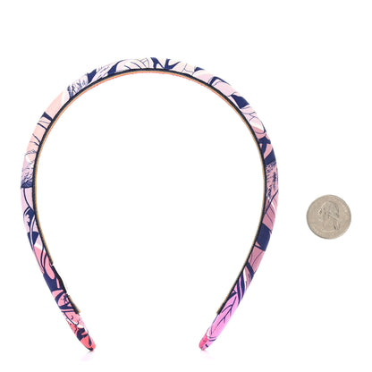 Hermes Silk Twill Jungle Love Rainbow Elsa Headband Rose 2 of 4