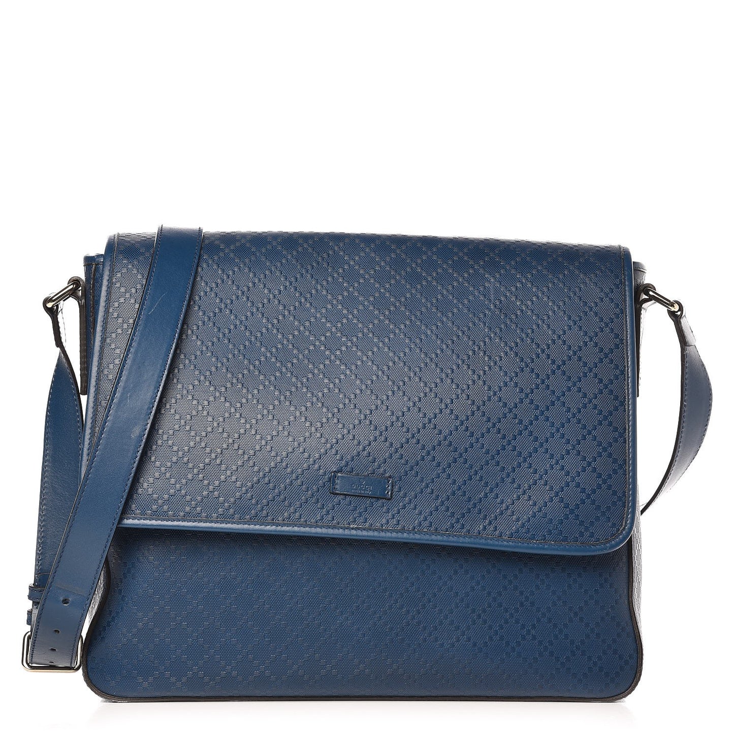 Diamante Medium Flap Messenger Bag Blue