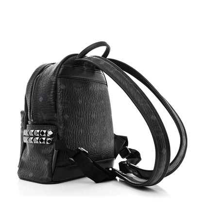 MCM Visetos Side Stud Mini Stark Backpack Black 3 of 10