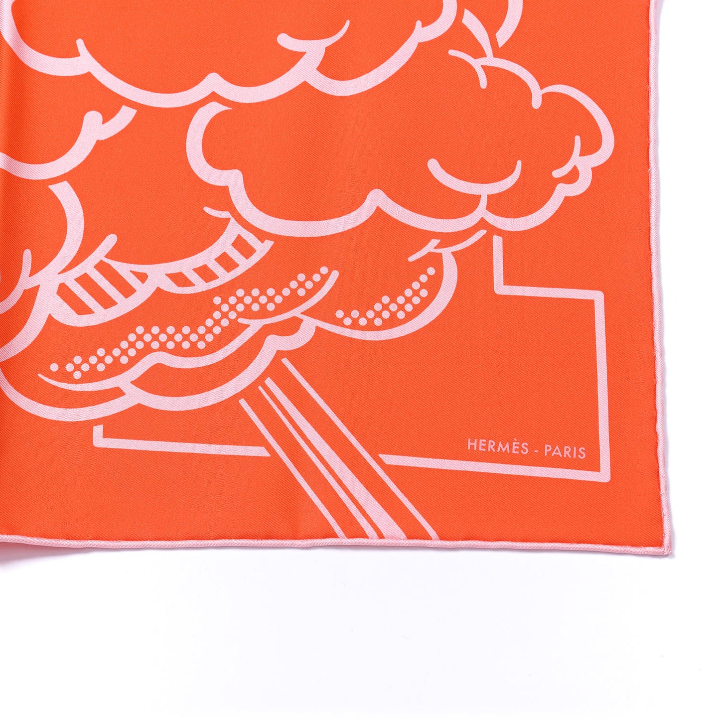 Silk Pegase Pop Pocket Square Vermillon Rose