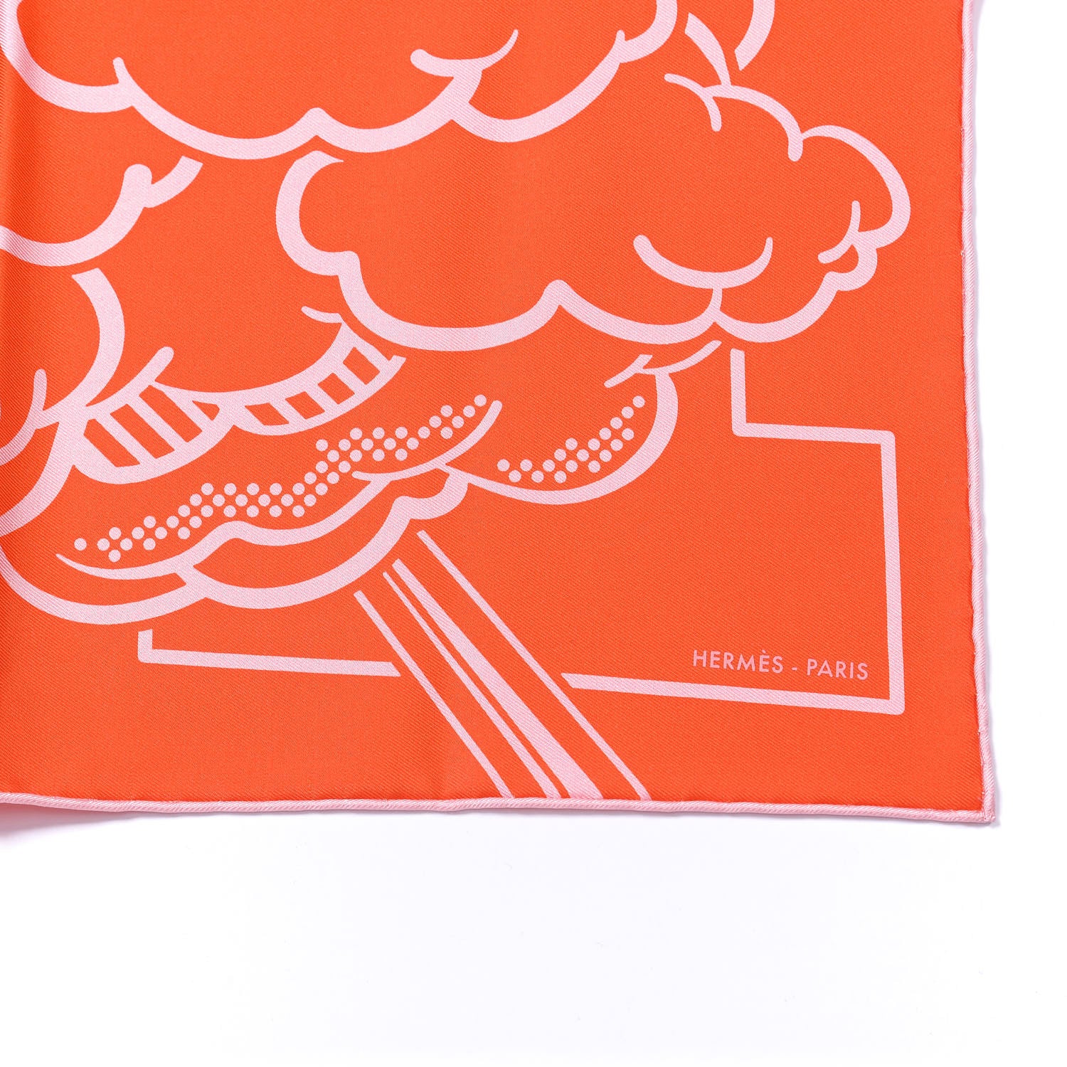 Hermes Silk Pegase Pop Pocket Square Vermillon Rose 2 of 5