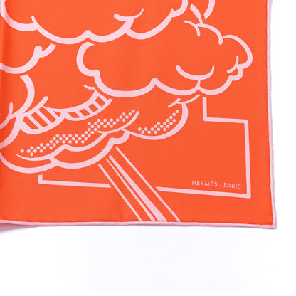 Hermes Silk Pegase Pop Pocket Square Vermillon Rose 2 of 5
