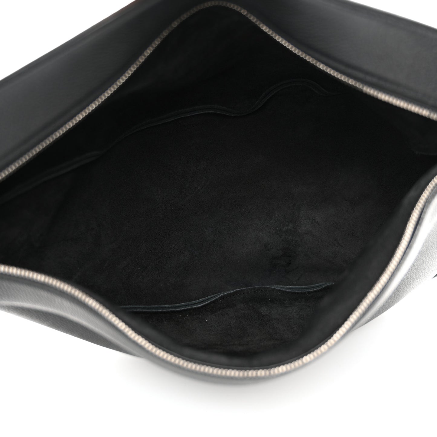 Grained Calfskin Large Slouchy Banana Bag Black