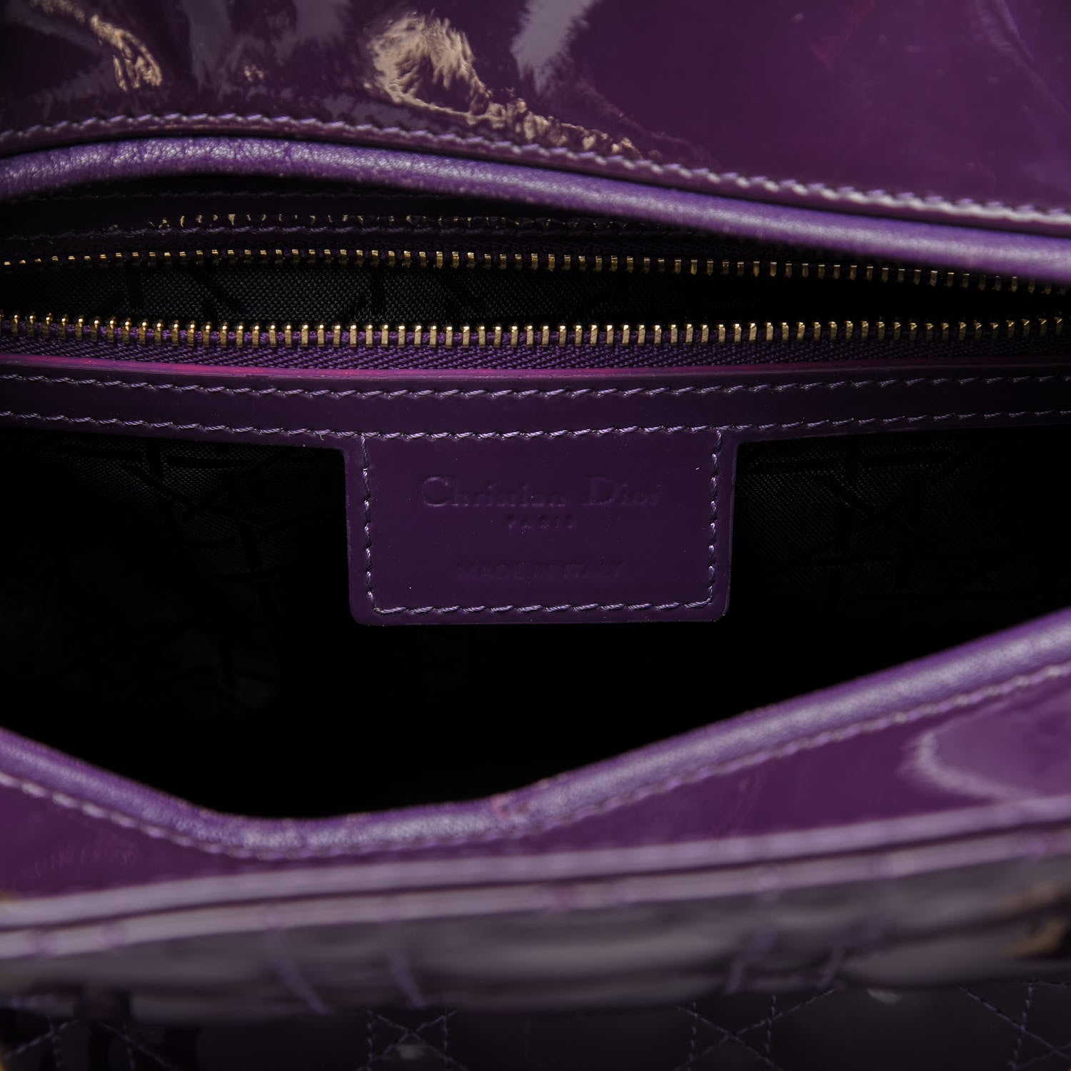 Christian Dior Patent Cannage Large Lady Dior Violet Purple 8 of 11