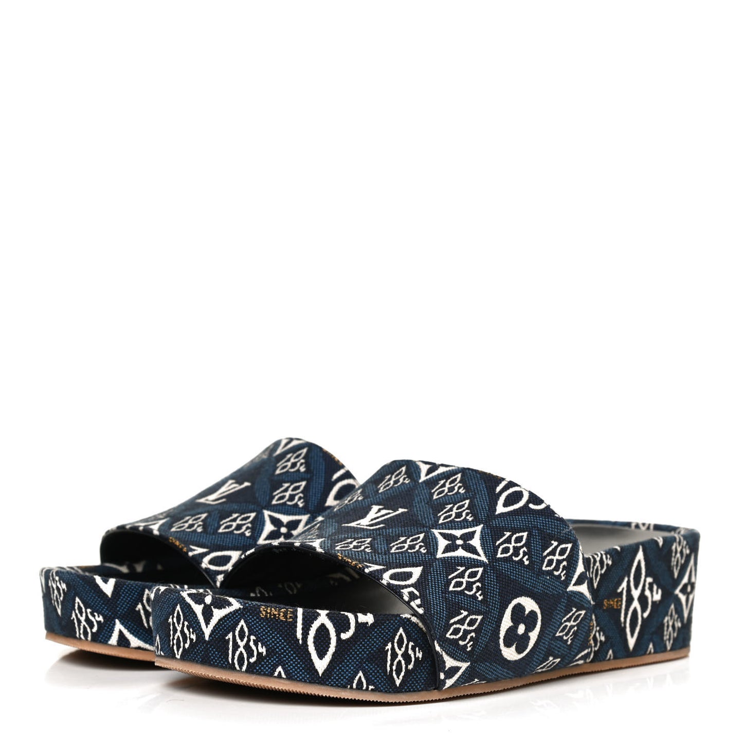 Canvas Since 1854 Jumbo Flatform Mule Sandals 36 Blue