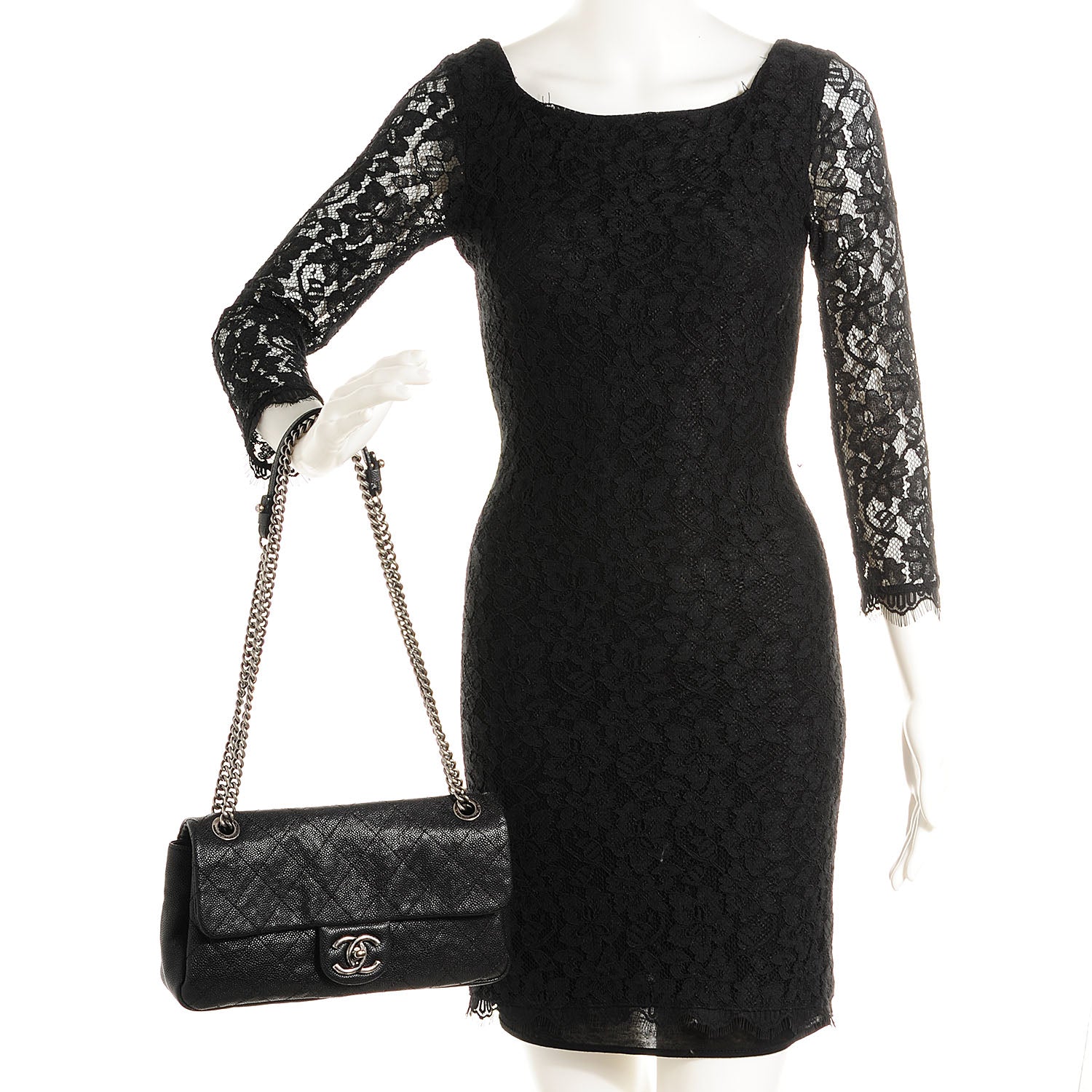 Chanel Caviar Medium Simply CC Flap Black 2 of 9