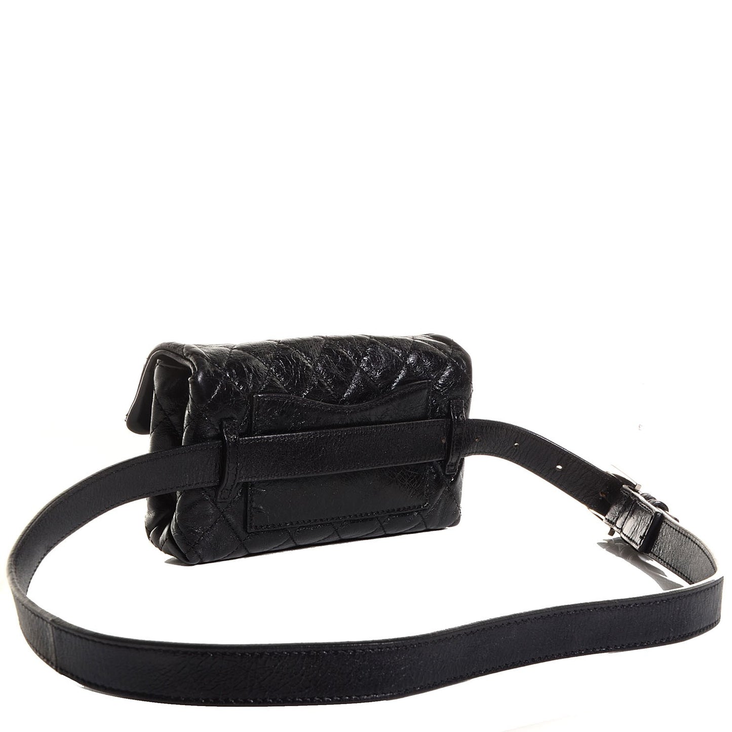 Glazed Calfskin 2.55 Reissue Flap Belt Bag Clutch Black