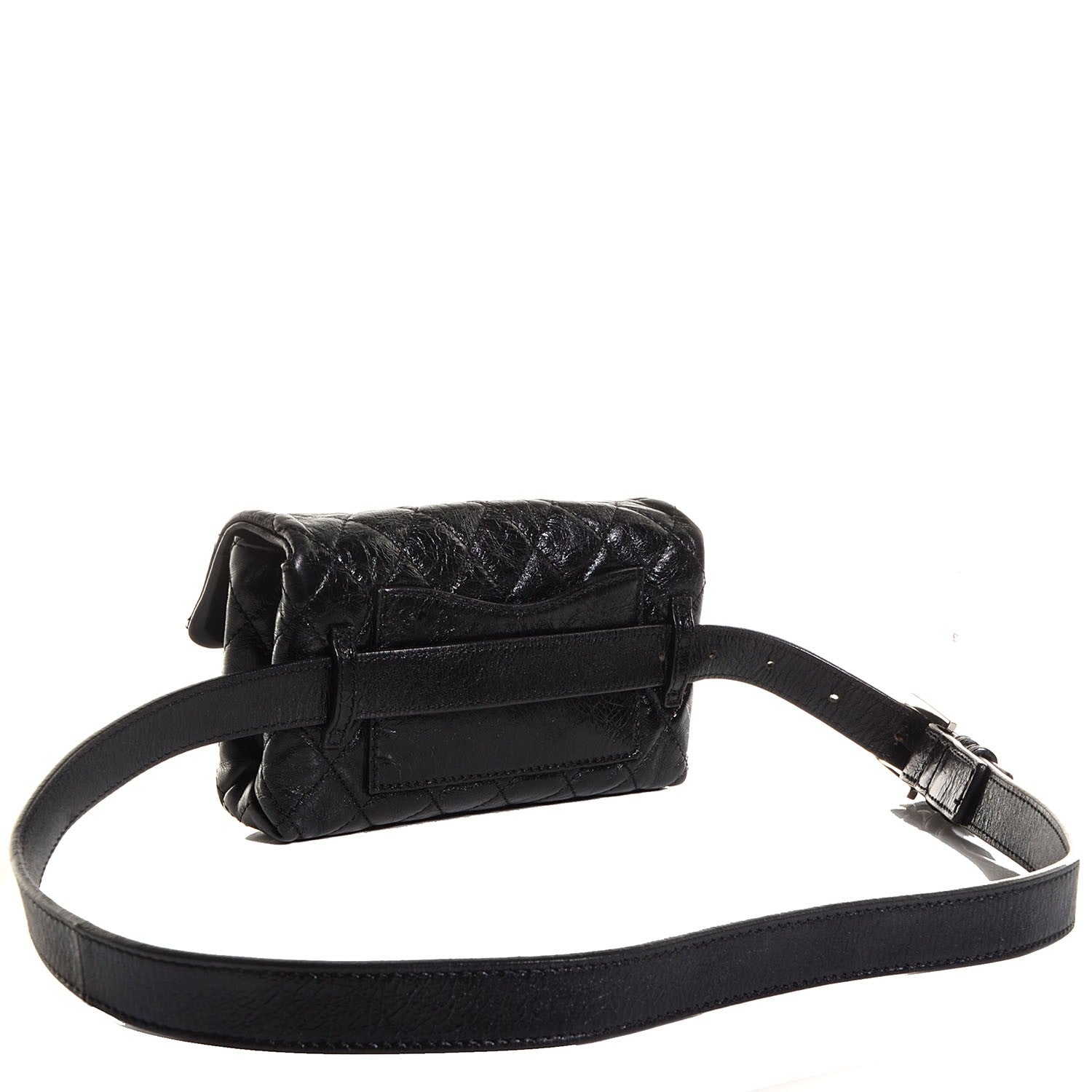 Chanel Glazed Calfskin 2.55 Reissue Flap Belt Bag Clutch Black 3 of 6