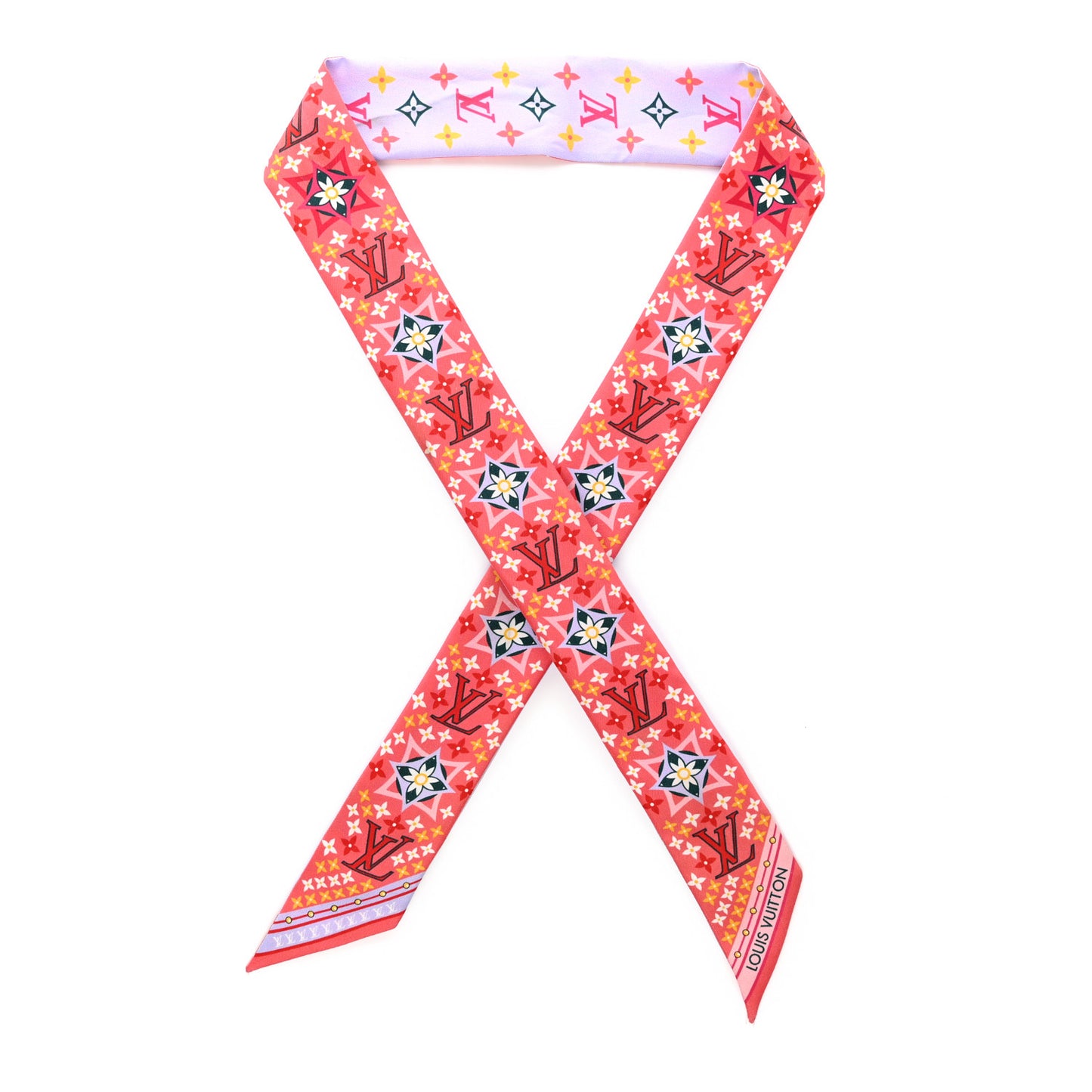 Silk Monogram Flowers Forever Bandeau Red