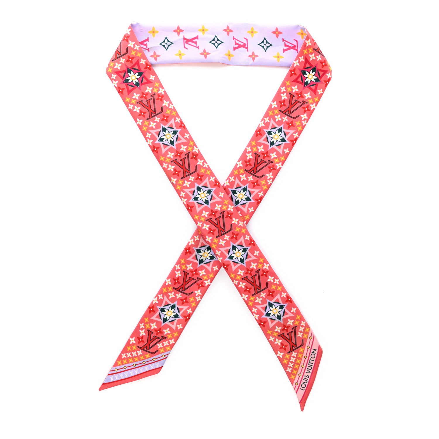 Louis Vuitton Silk Monogram Flowers Forever Bandeau Red 1 of 10