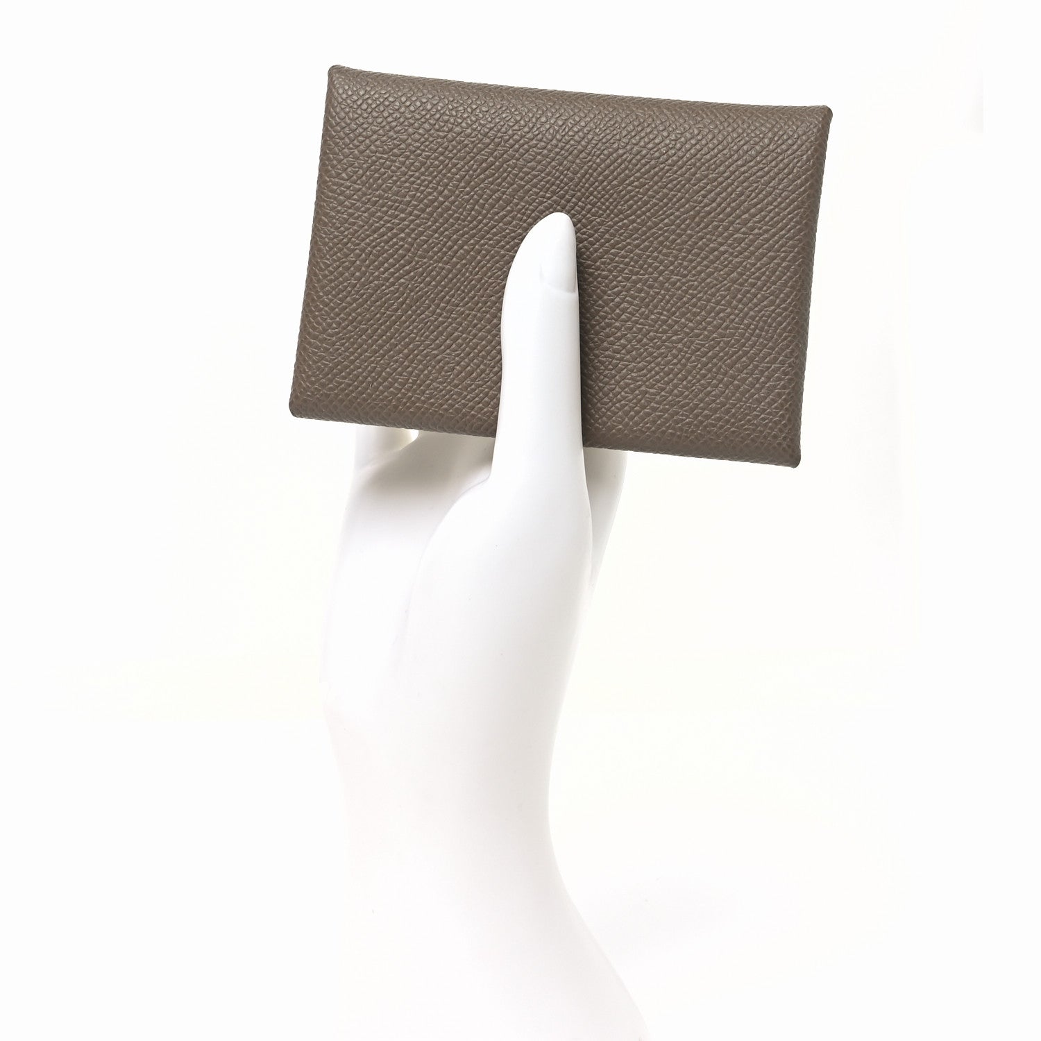Hermes Epsom Calvi Duo Card Case Etoupe 2 of 7