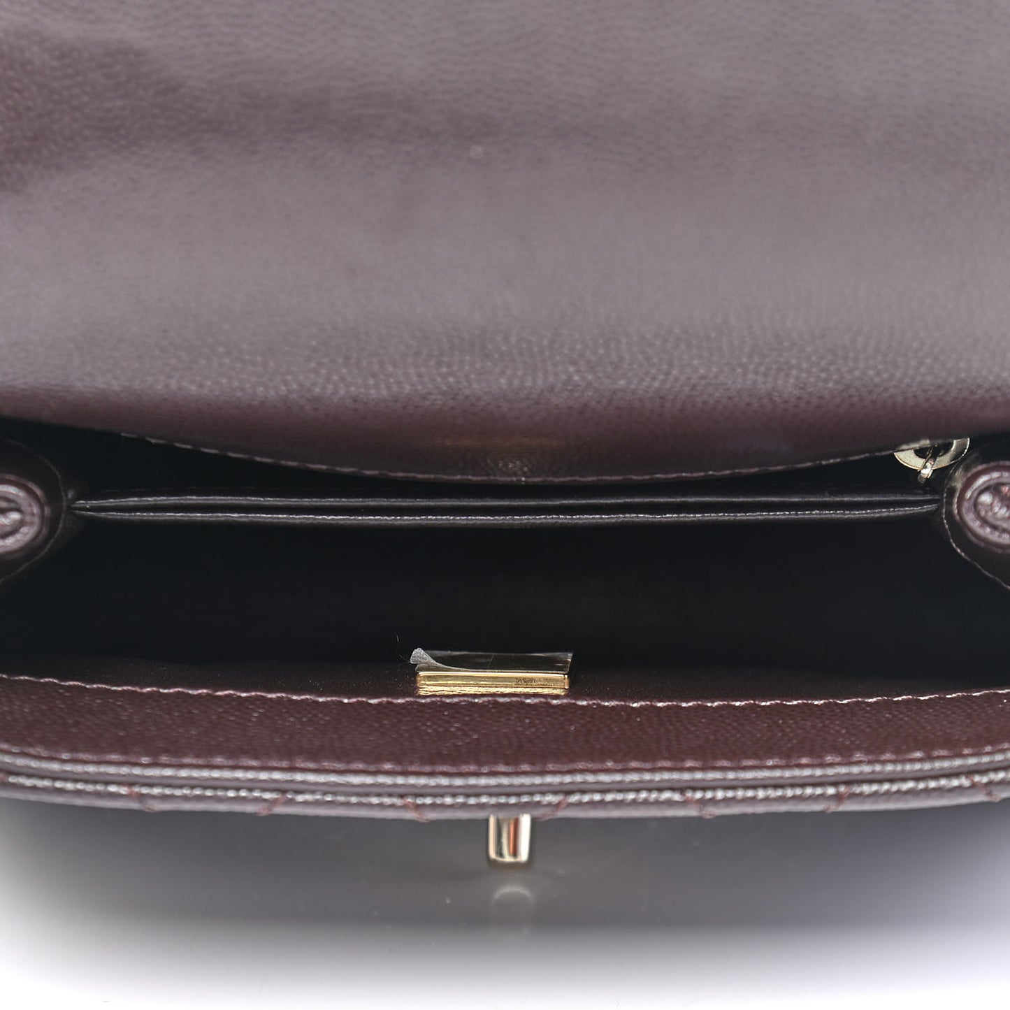 Caviar Quilted Extra Mini Coco Handle Flap Dark Brown