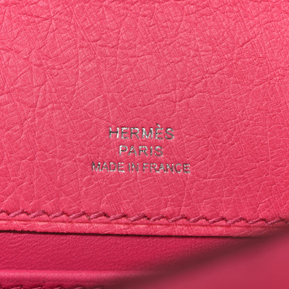 Hermes Ostrich Kelly Pochette Clutch Rose Tyrien 8 of 29