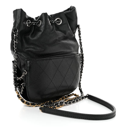 Chanel Calfskin Quilted Small Gabrielle Bucket Black 3 of 12
