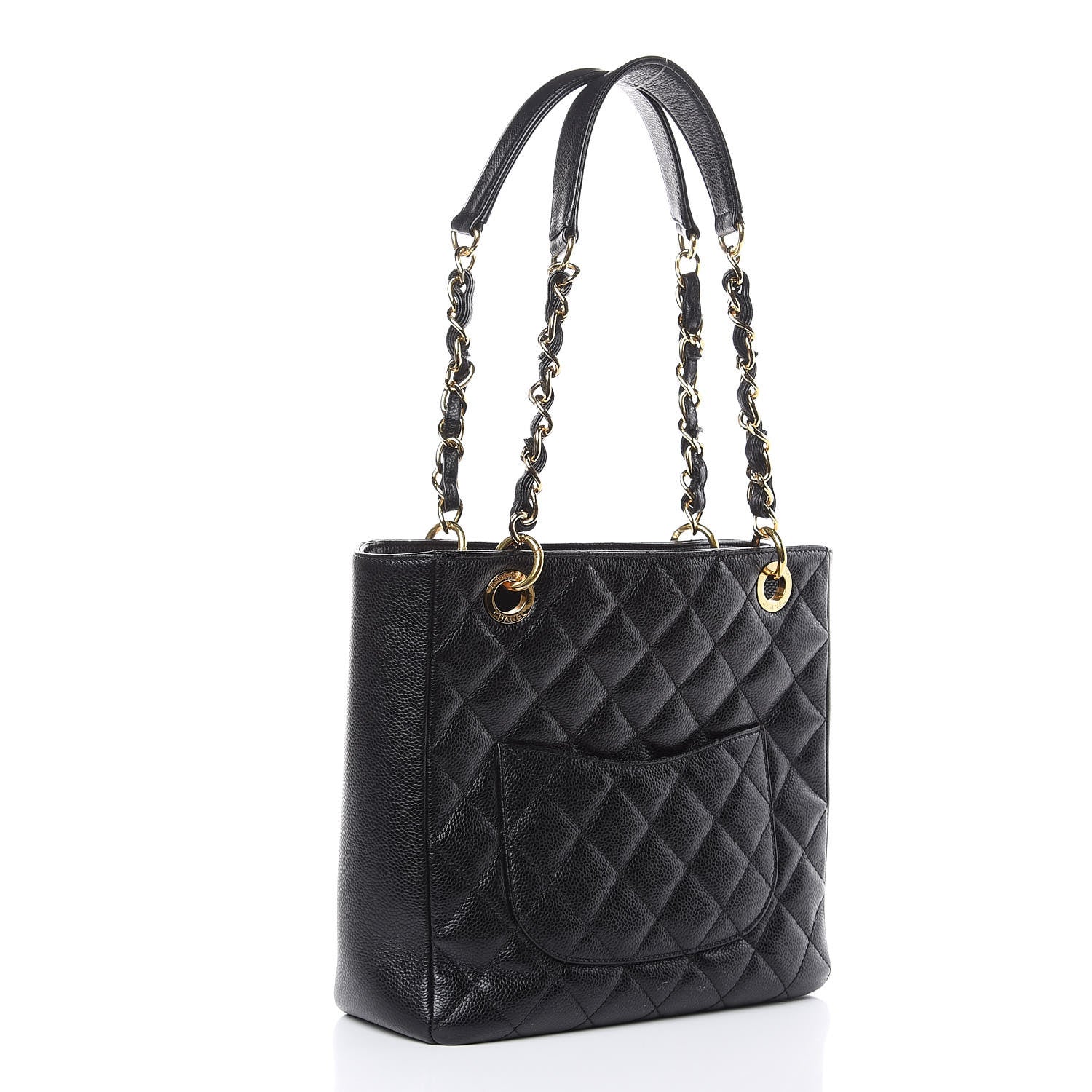 Chanel Caviar Quilted Petit Shopping Tote PST Black 3 of 9