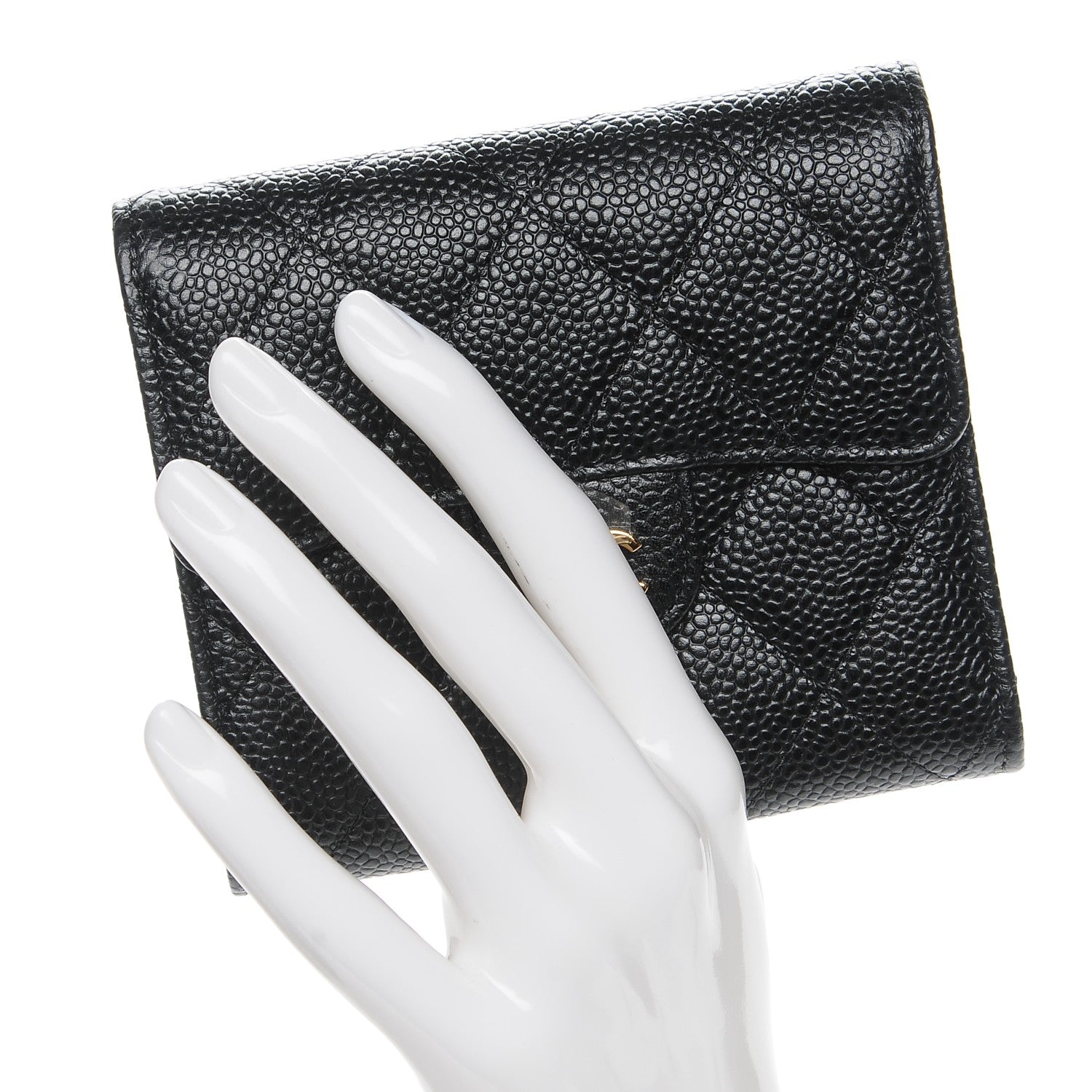 Chanel Caviar Quilted Compact Flap Wallet Black 2 of 9