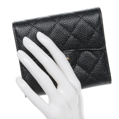 Chanel Caviar Quilted Compact Flap Wallet Black 2 of 9
