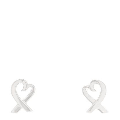 Tiffany Sterling Silver Paloma Picasso Loving Heart Earrings 1 of 4