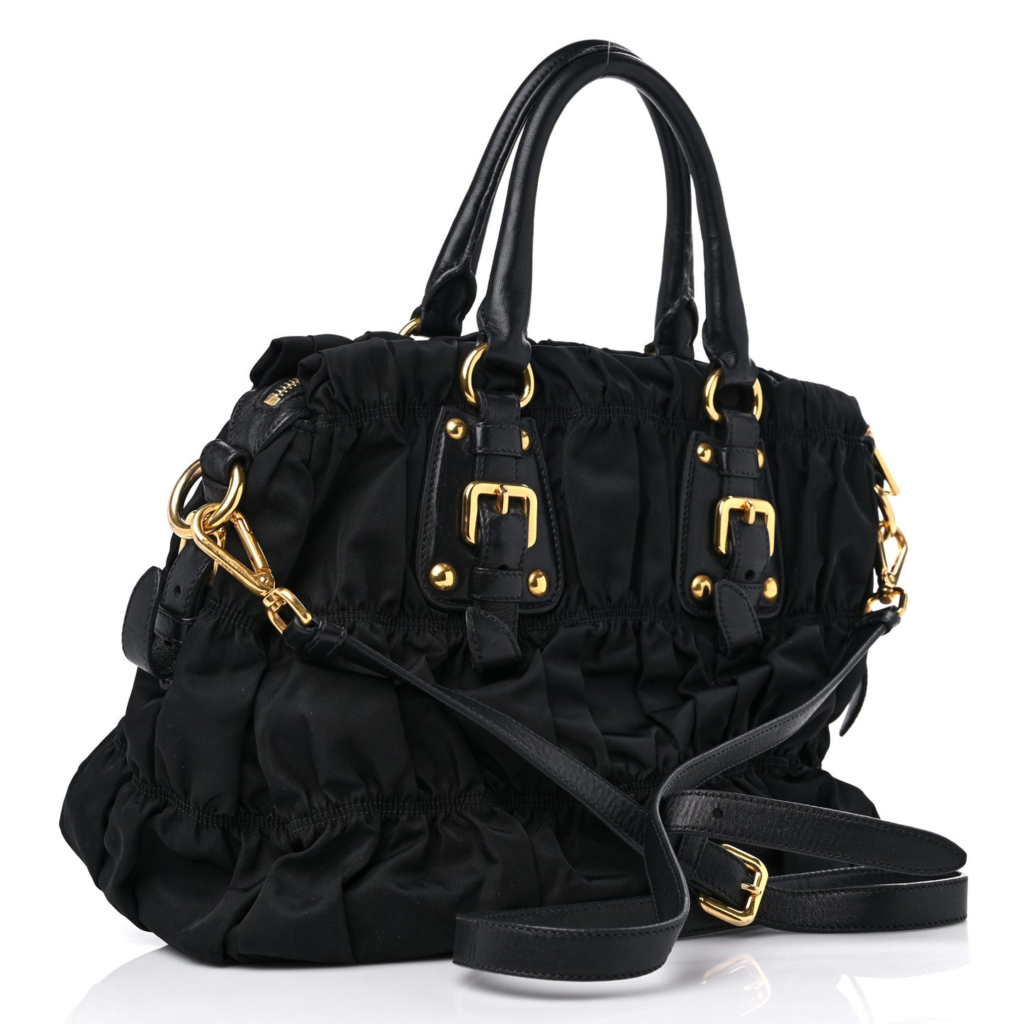 Tessuto Nylon Gaufre Tote Black