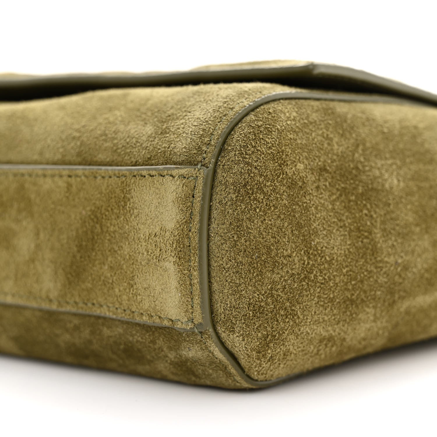 Saint Laurent Smooth Calfskin Suede Medium Reversible Monogram Kate Satchel Loden Green 16 of 17