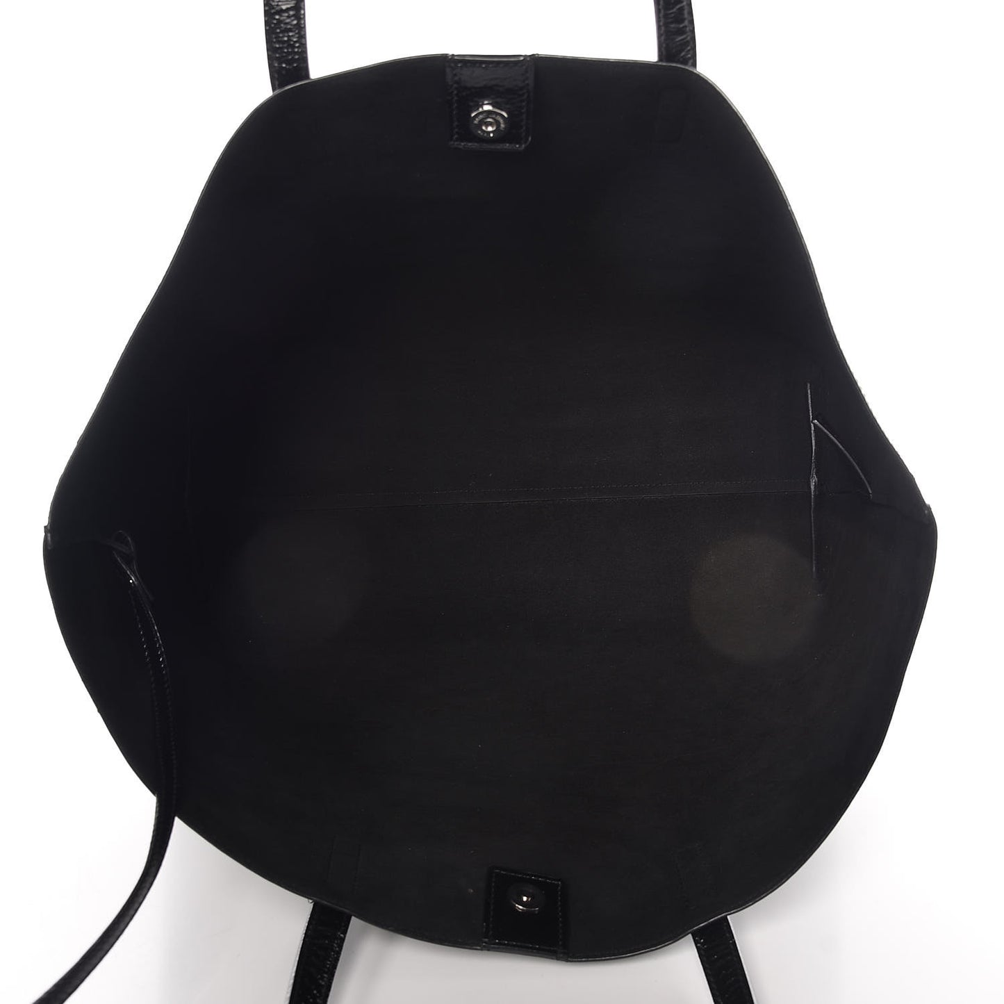Patent Calfskin Large Shopping Tote Black