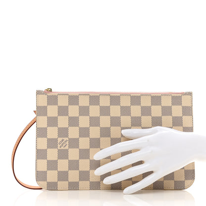 Louis Vuitton Damier Azur Neverfull MM GM Pochette Rose Ballerine 2 of 6