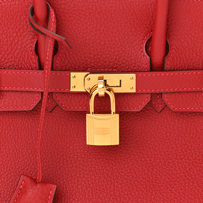 Hermes Togo Birkin 25 Rouge Casaque 8 of 10